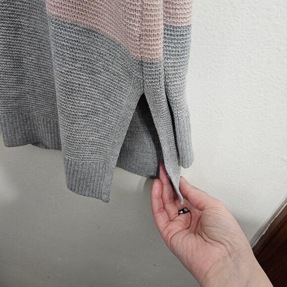 Vince Camuto Pink/Gray Colorblock Knit Long Sleeve Pullover Womens Sweater Sz L - Picture 4 of 7